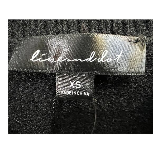 LINE & DOT WOMENS SIZE XSMALL DOUBLE LAYER SWEATER BLACK NEW - Picture 4 of 12